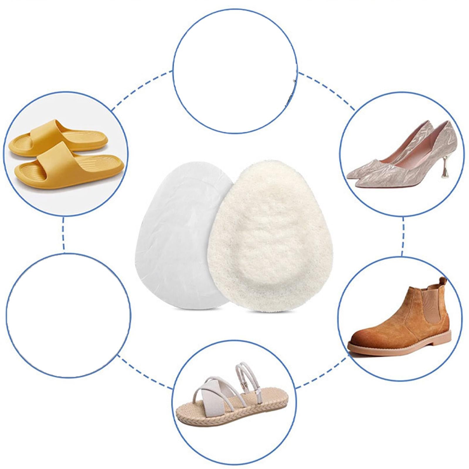 2Pcs Soft Metatarsal Felt Pads 1/4 Thick Sole Support Reduce Pressure White"