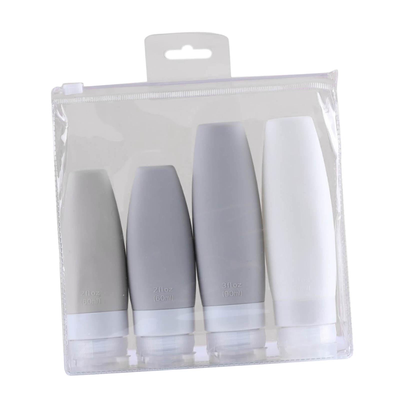 Silicone Travel Bottles Refillable for Conditioner Lotion Soap Men Women 2x 60ml 2x 90ml