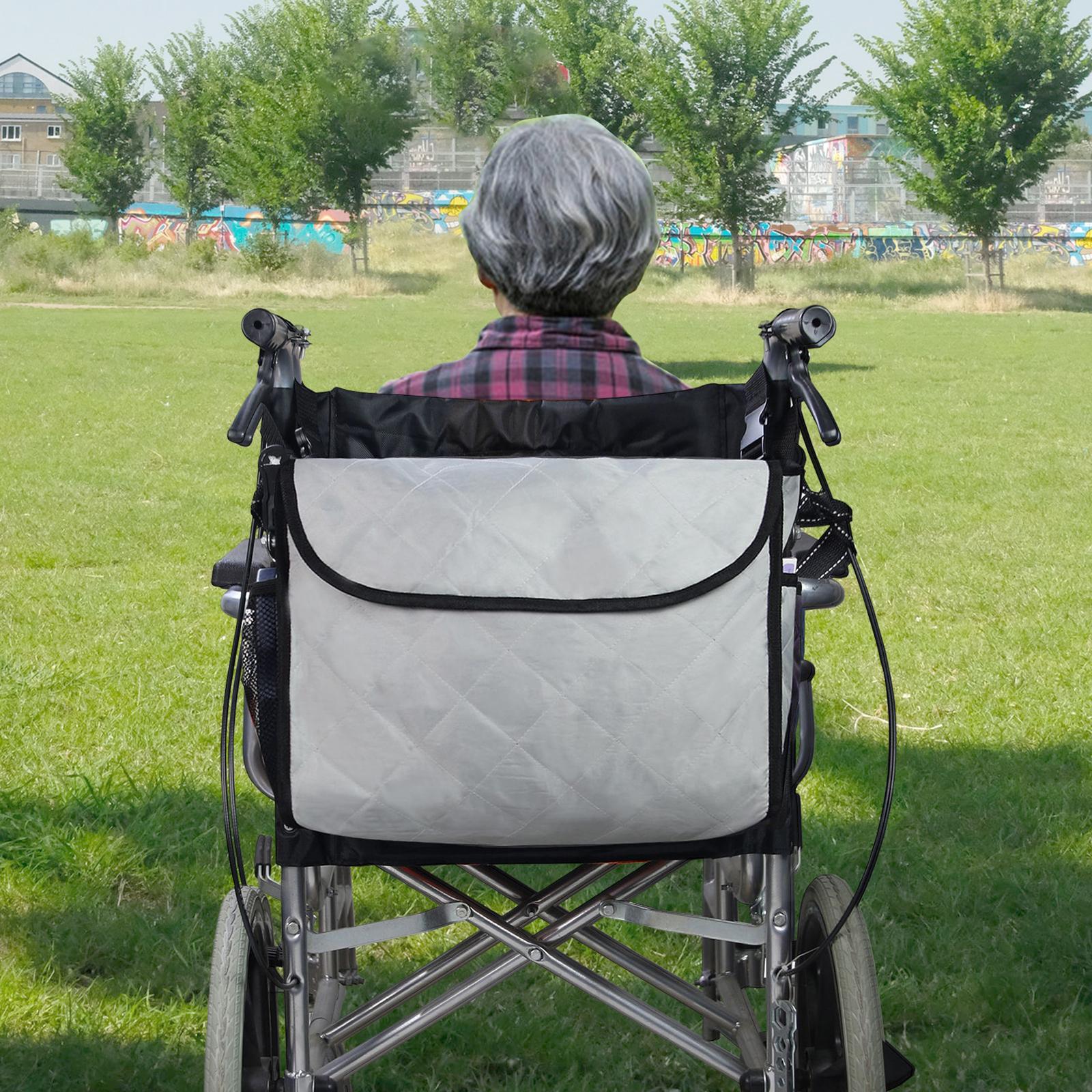 Wheelchair Bag Storage Pouch Tote for Travel Rollator Seniors Grey