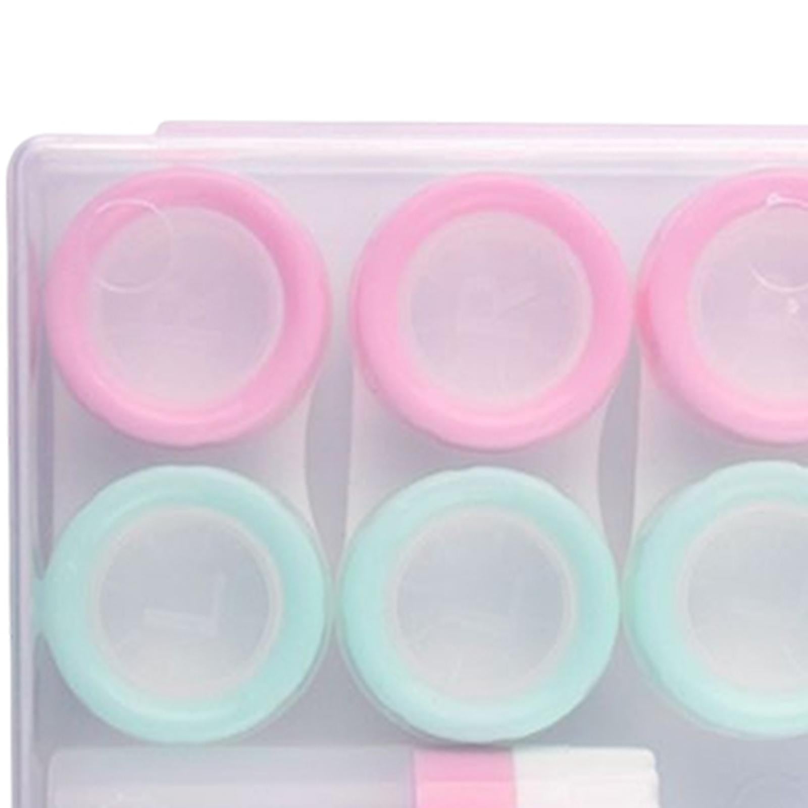 5 Pairs Contact Lens Storage Case Organizer L R Caps for Girls Green Pink