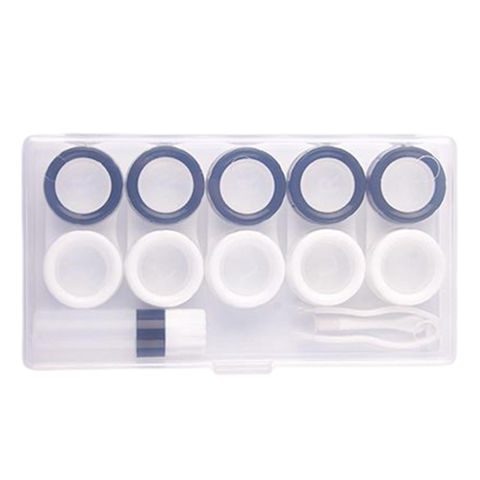 5 Pairs Contact Lens Storage Case Organizer L R Caps for Girls Black White