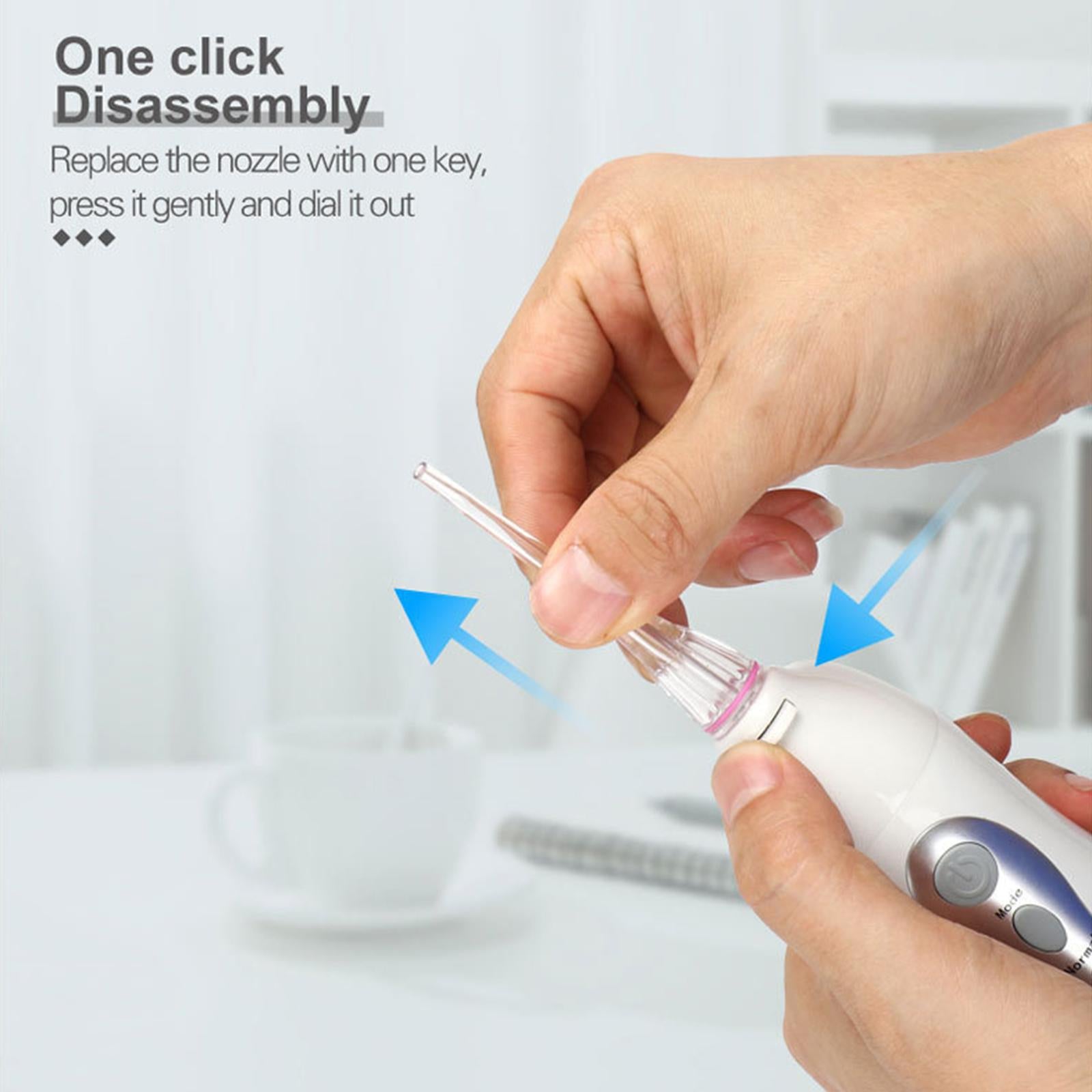 Water Oral Flosser Irrigator Whitening USB Charging Orthodontic for Travel White