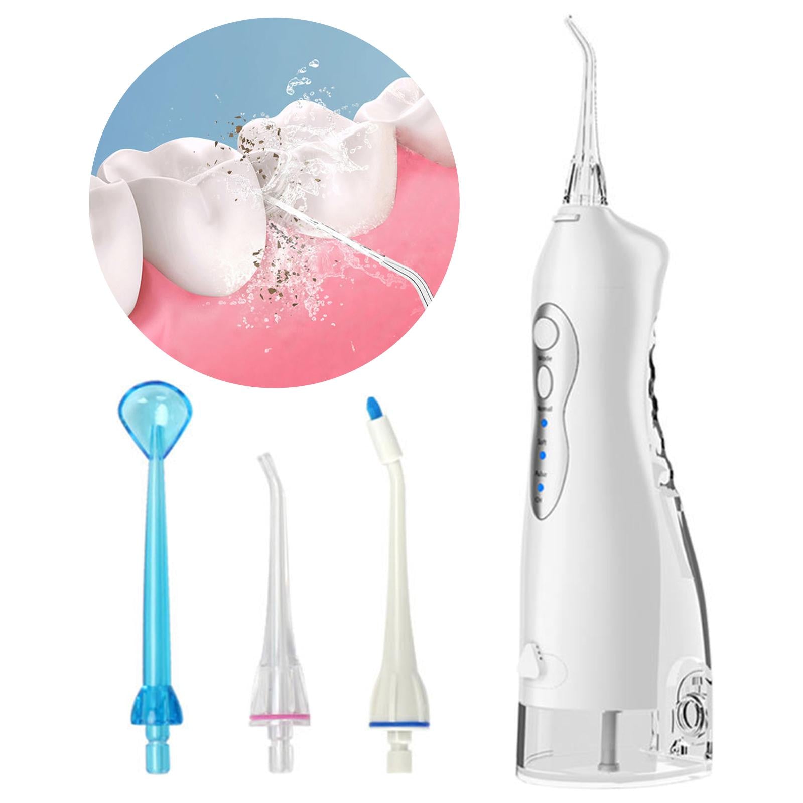 Water Oral Flosser Irrigator Whitening USB Charging Orthodontic for Travel White