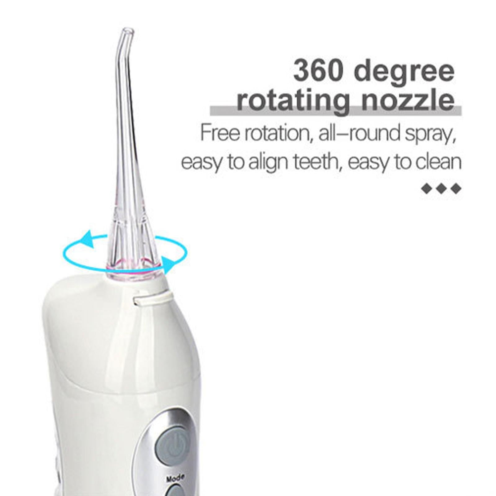 Water Oral Flosser Irrigator Whitening USB Charging Orthodontic for Travel White