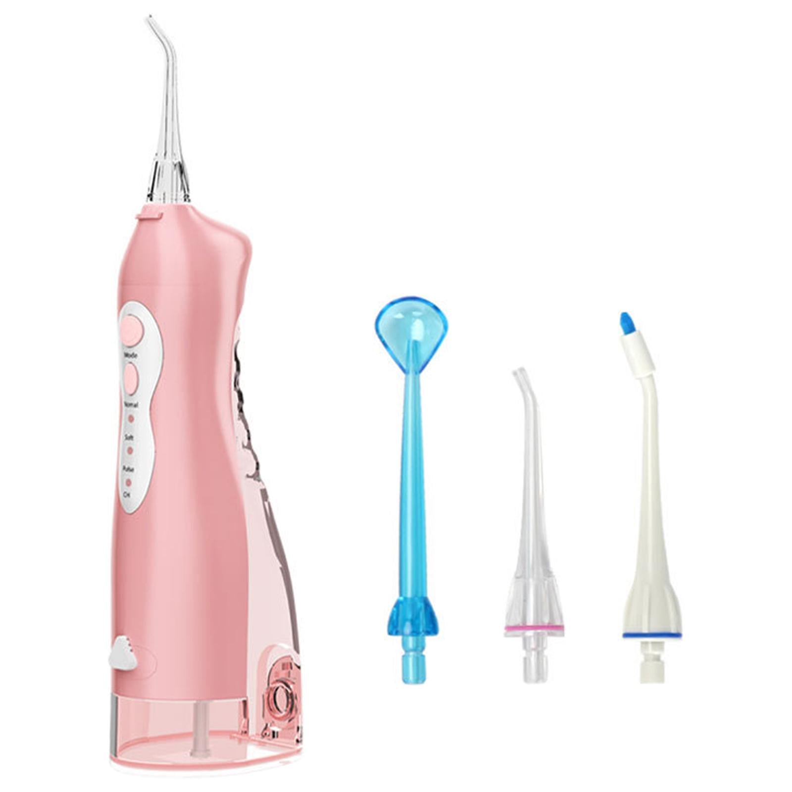 Water Oral Flosser Irrigator Whitening USB Charging Orthodontic for Travel Pink