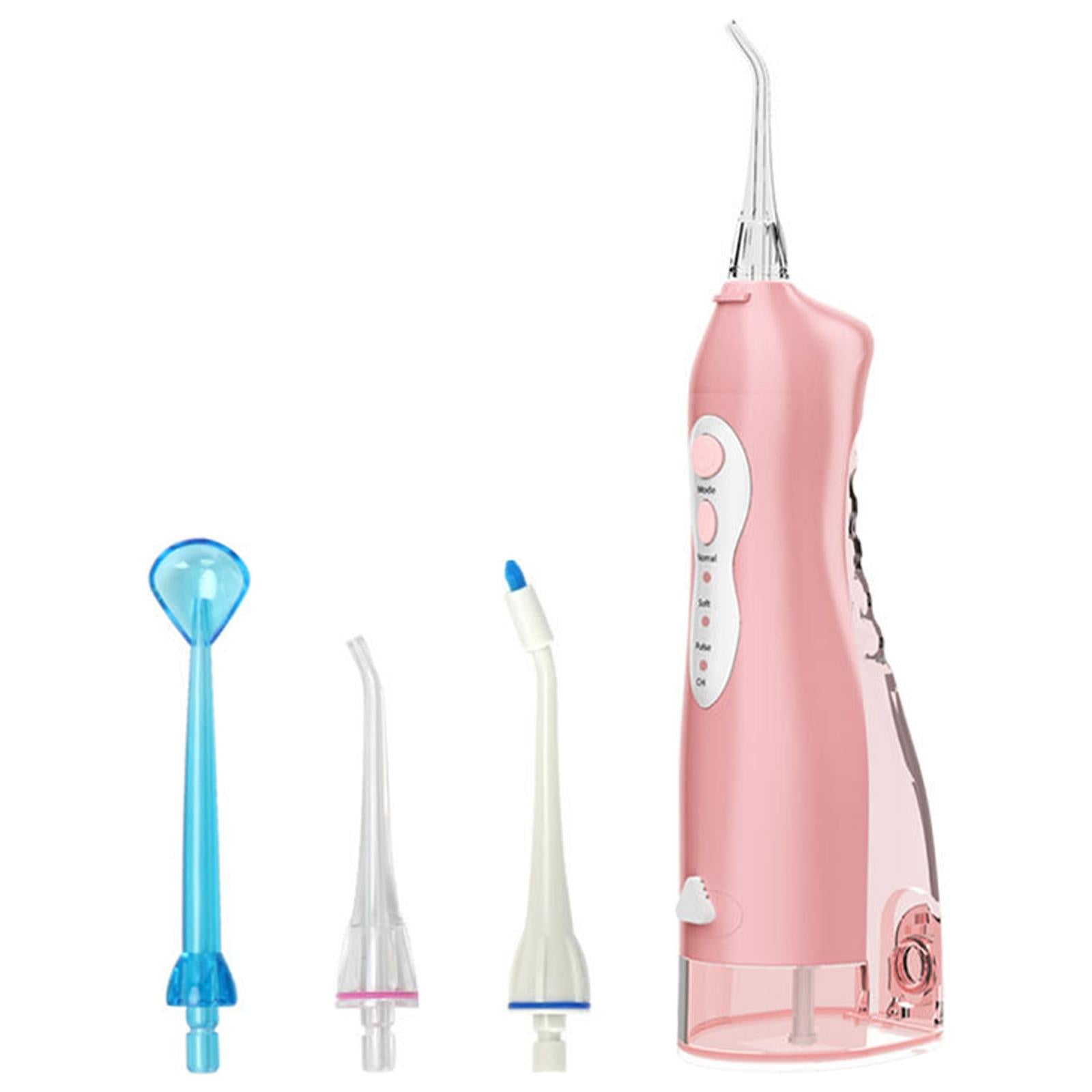 Water Oral Flosser Irrigator Whitening USB Charging Orthodontic for Travel Pink