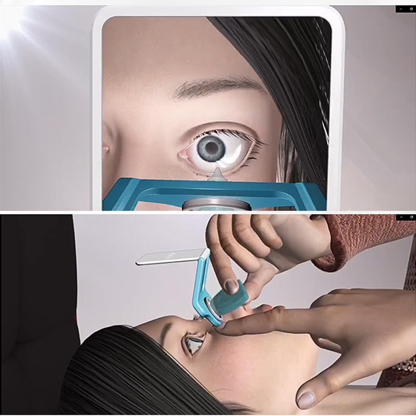 Eye Drop Applicator with Mirror Eyedrop Bottle Holder for Elderly Kids Blue