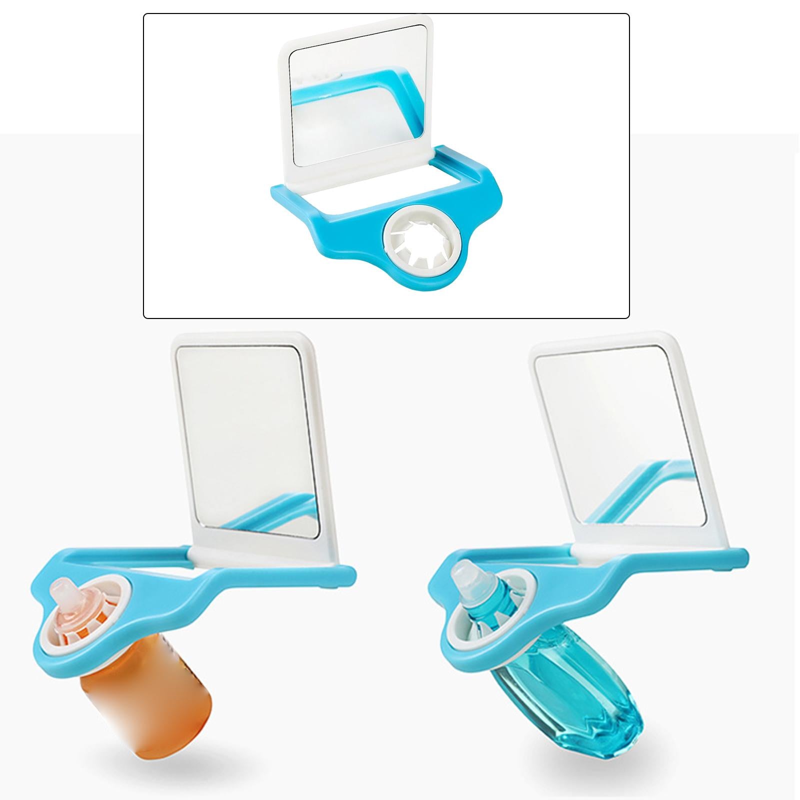 Eye Drop Applicator with Mirror Eyedrop Bottle Holder for Elderly Kids White