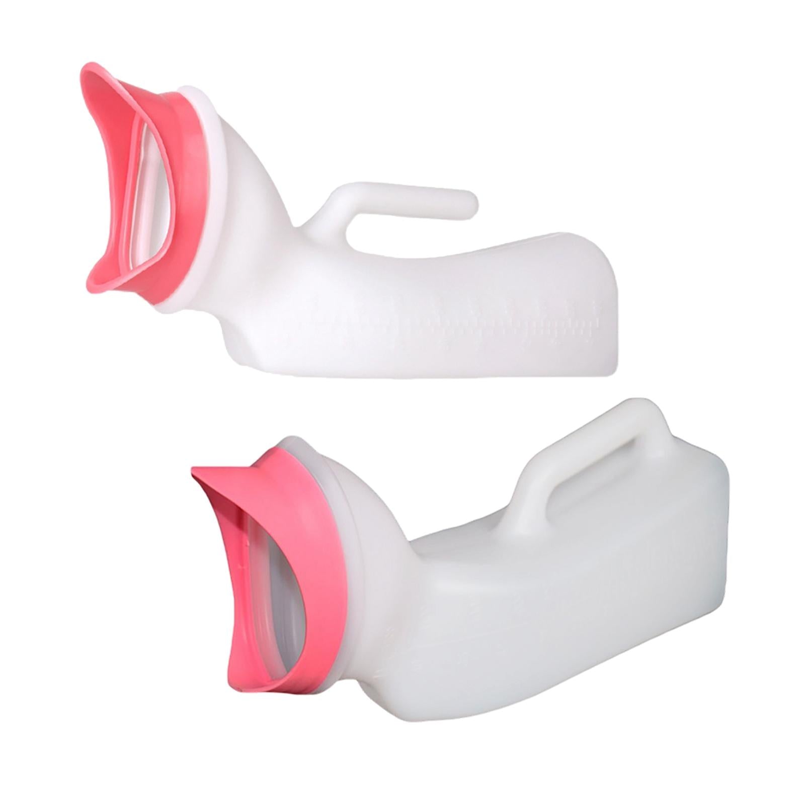 Female Potty Urinal 1000ml Urine Collection Can Bedpans for Travel White