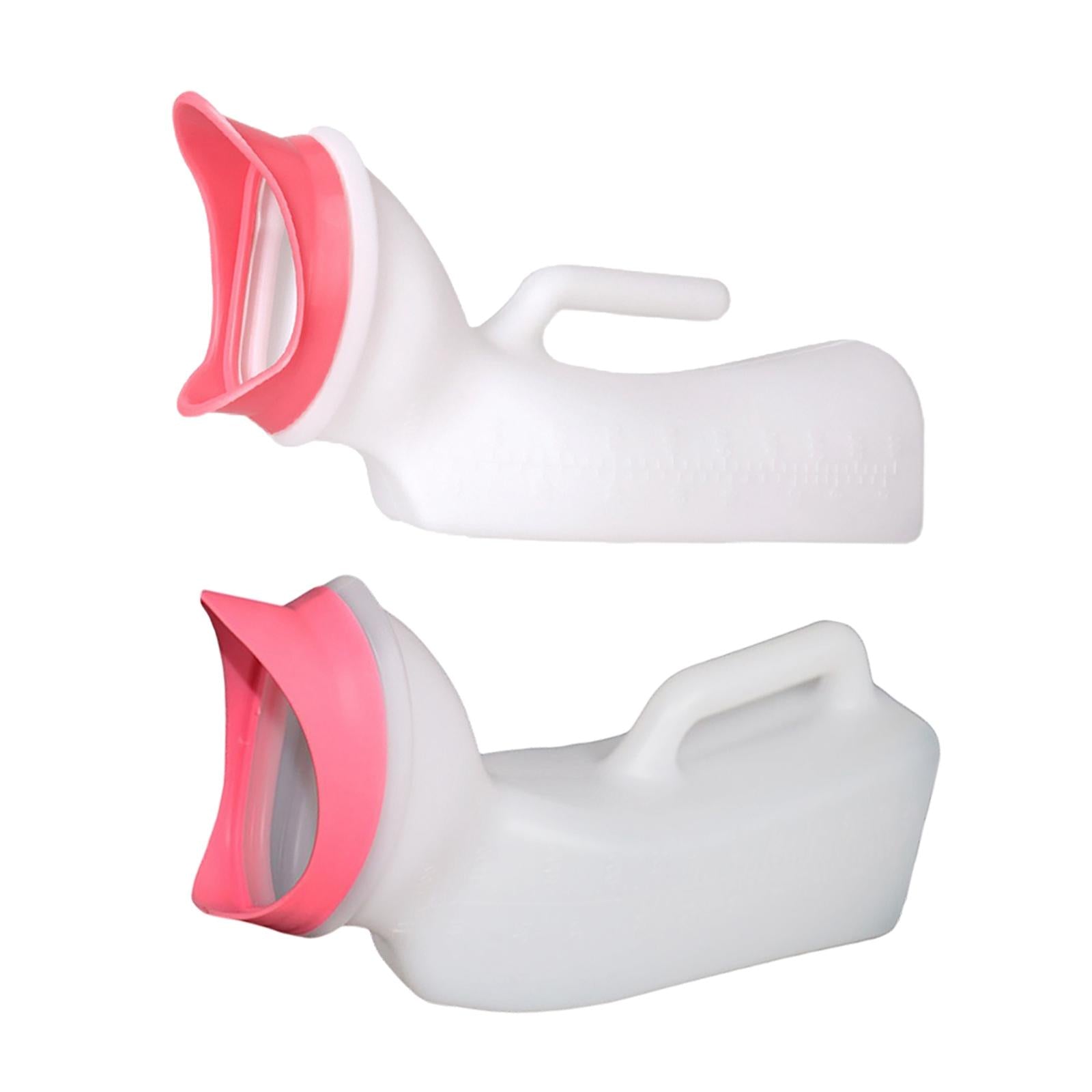 Female Potty Urinal 1000ml Urine Collection Can Bedpans for Travel White