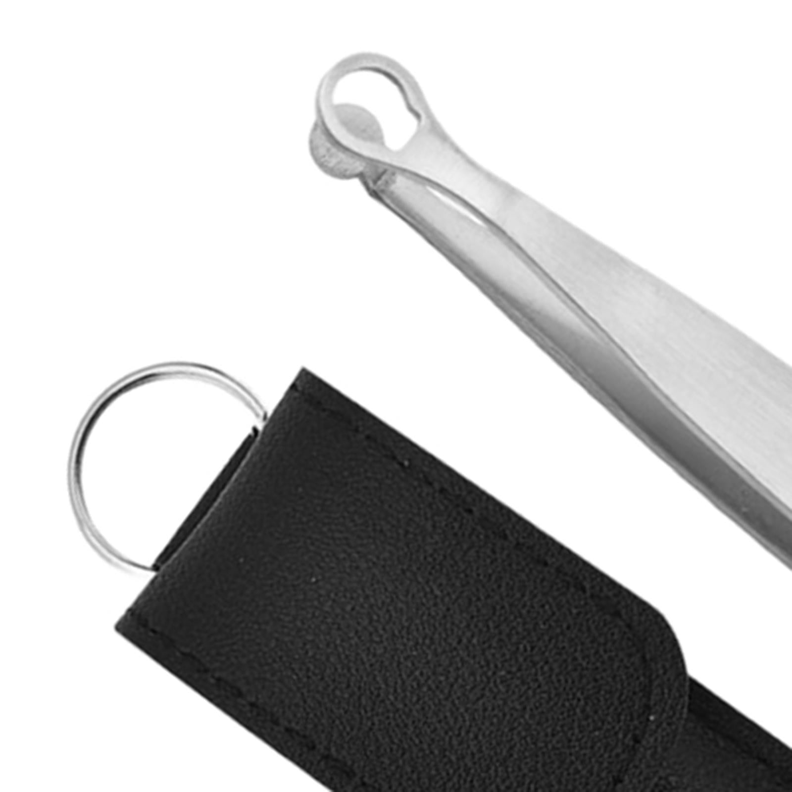 Nose Hair Trimming Tweezers Round Tip Stainless for Women Men Travel Silver