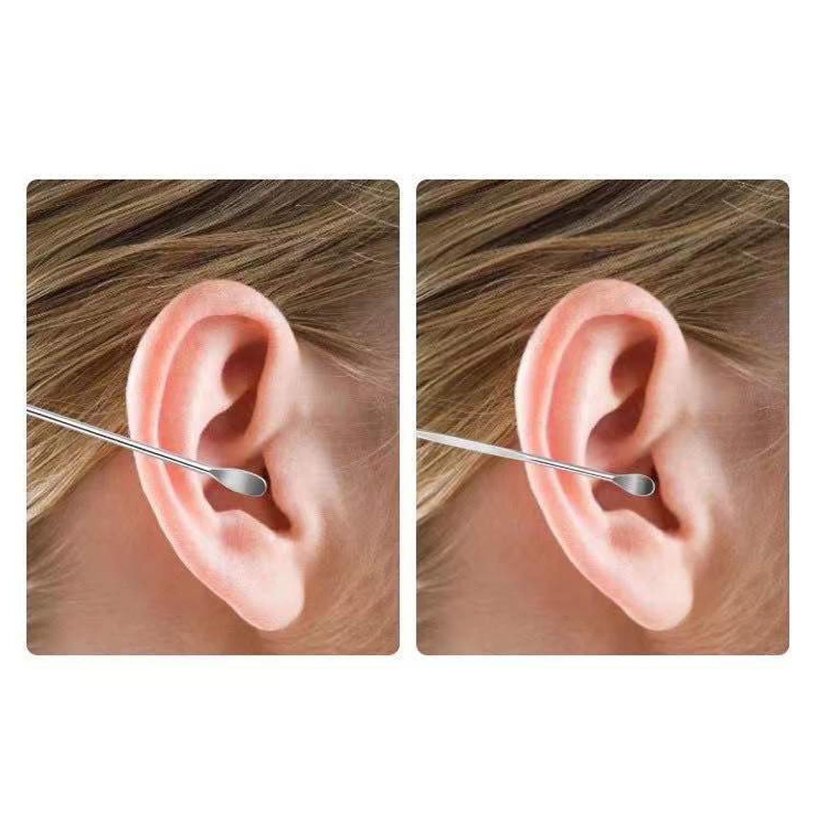 6Pcs Ear Wax Removal Tool Polished for Ear Care with Leather Bag Men Women Blue