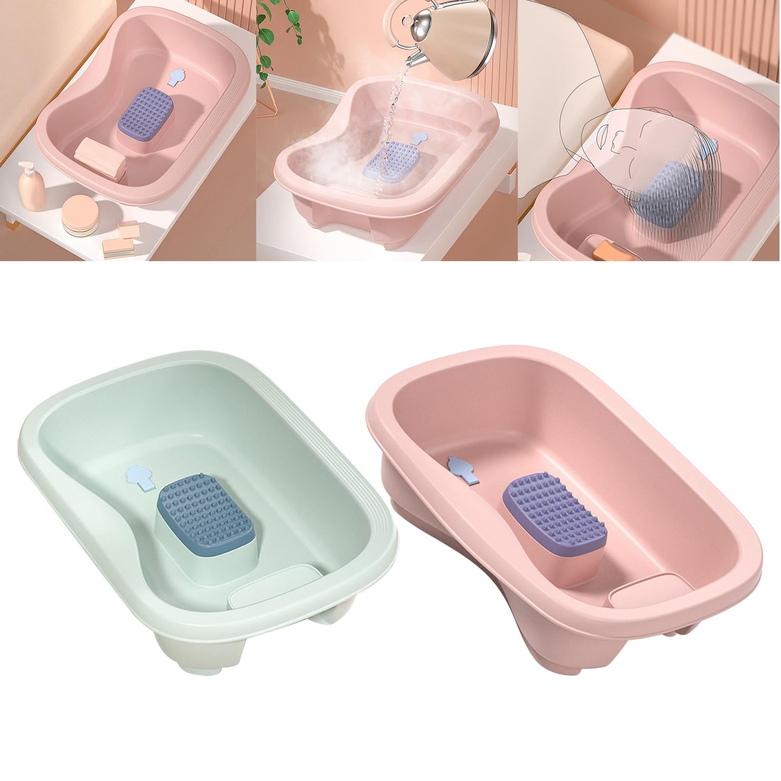 Bedside Shampoo Basins Bathing Aid Stable for Hair Washing Elderly Green