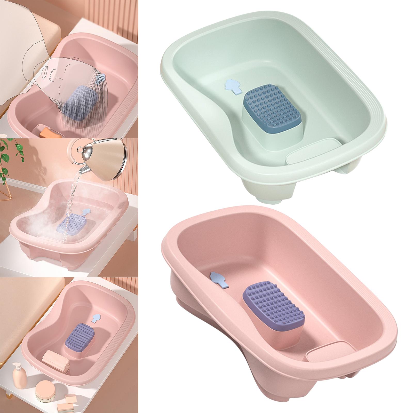 Bedside Shampoo Basins Bathing Aid Stable for Hair Washing Elderly Green