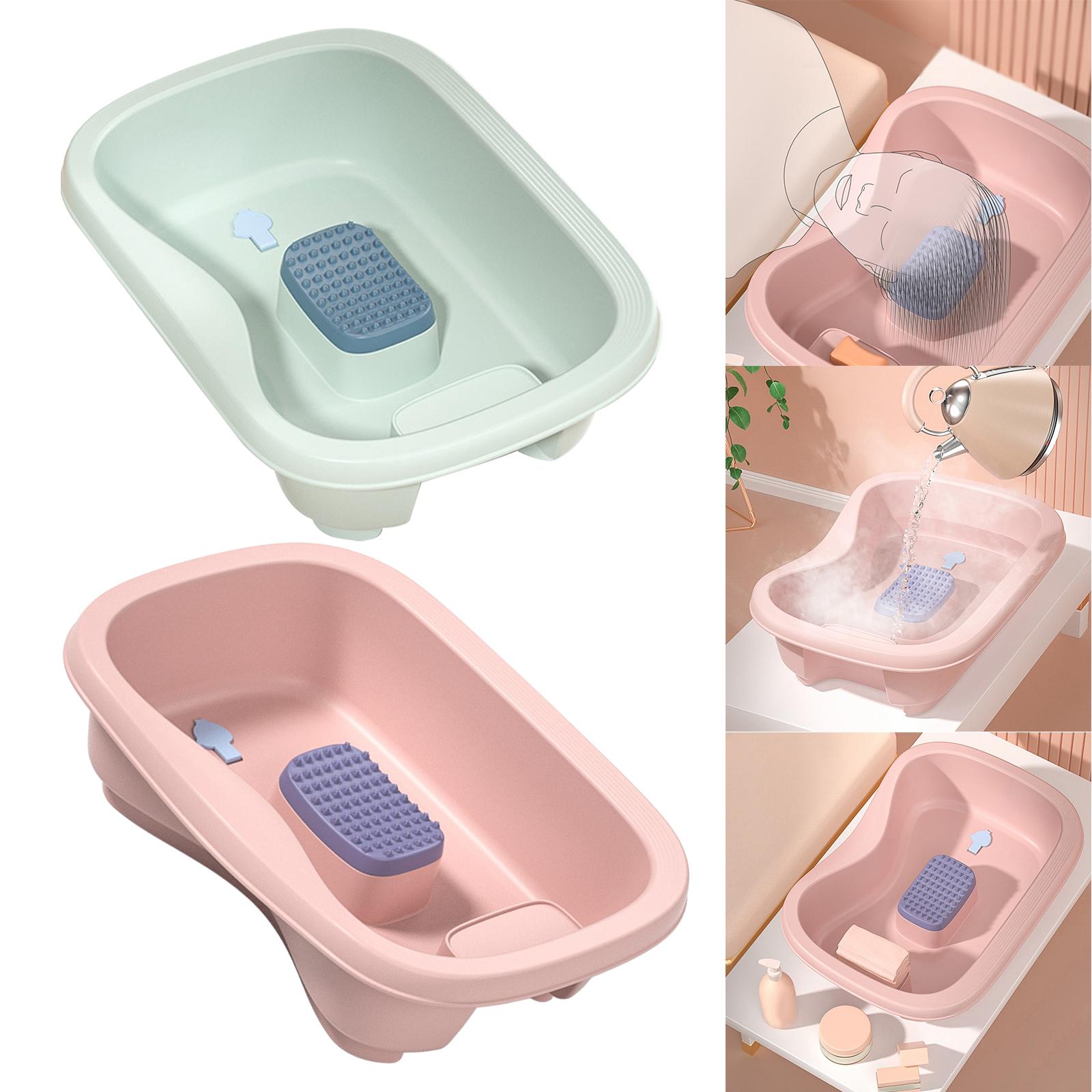 Bedside Shampoo Basins Bathing Aid Stable for Hair Washing Elderly Green