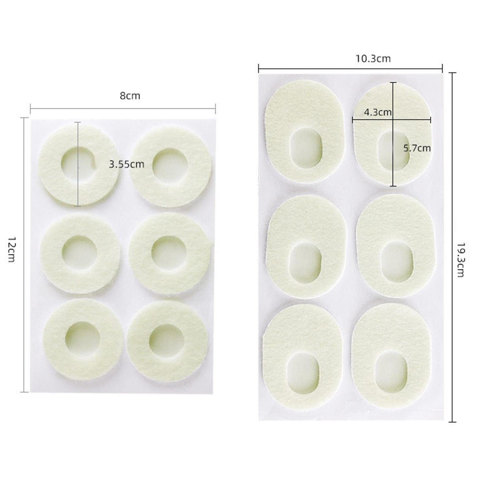 6Pcs Felt Foot Callus Cushions Easy Fit Skin Friendly Comfortable Oval