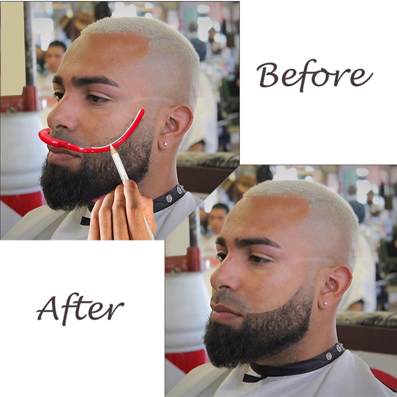 Ergonomic Beard Shaping Tools Self Haircut Comb Tool One Size 2Pcs Set