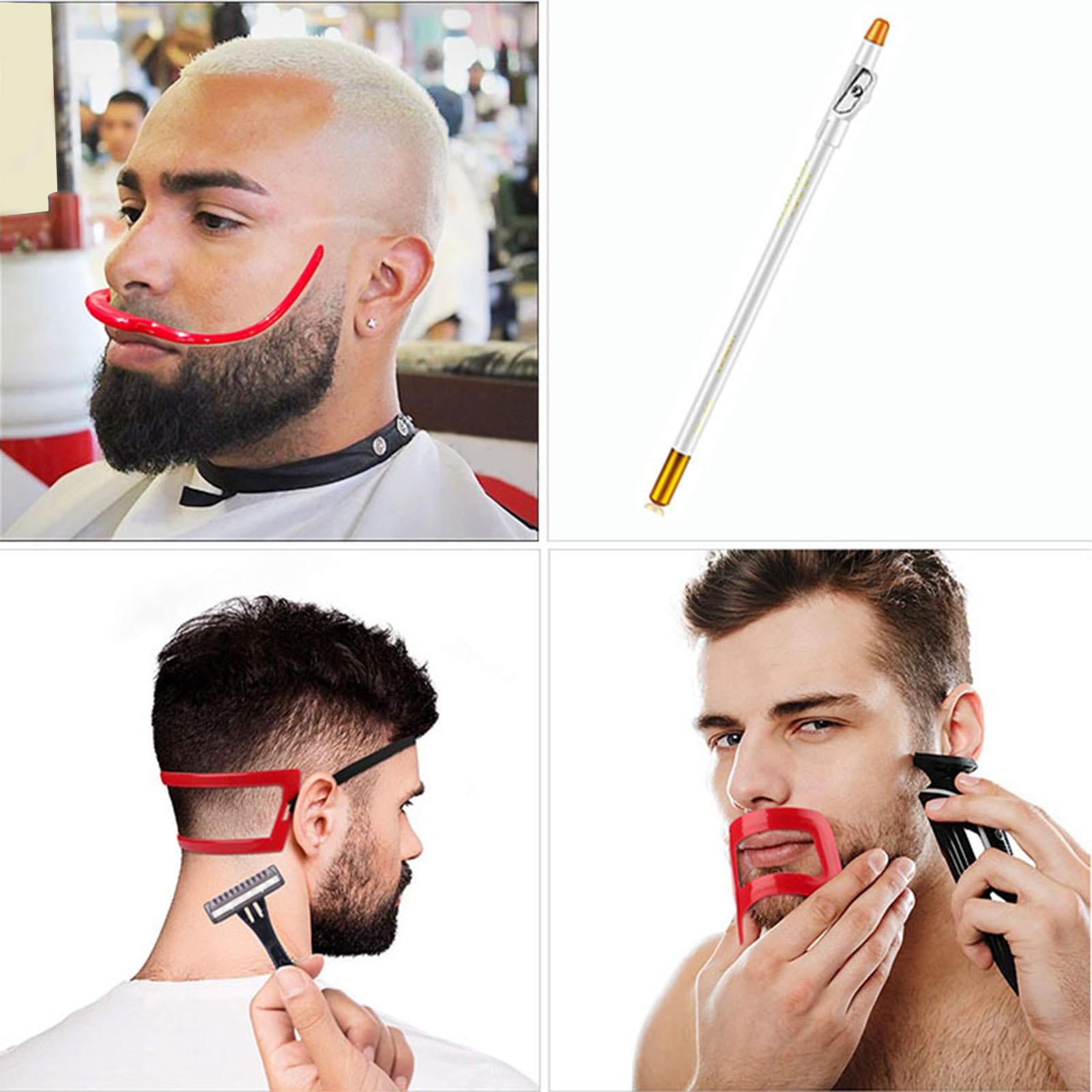 Ergonomic Beard Shaping Tools Self Haircut Comb Tool One Size 2Pcs Set