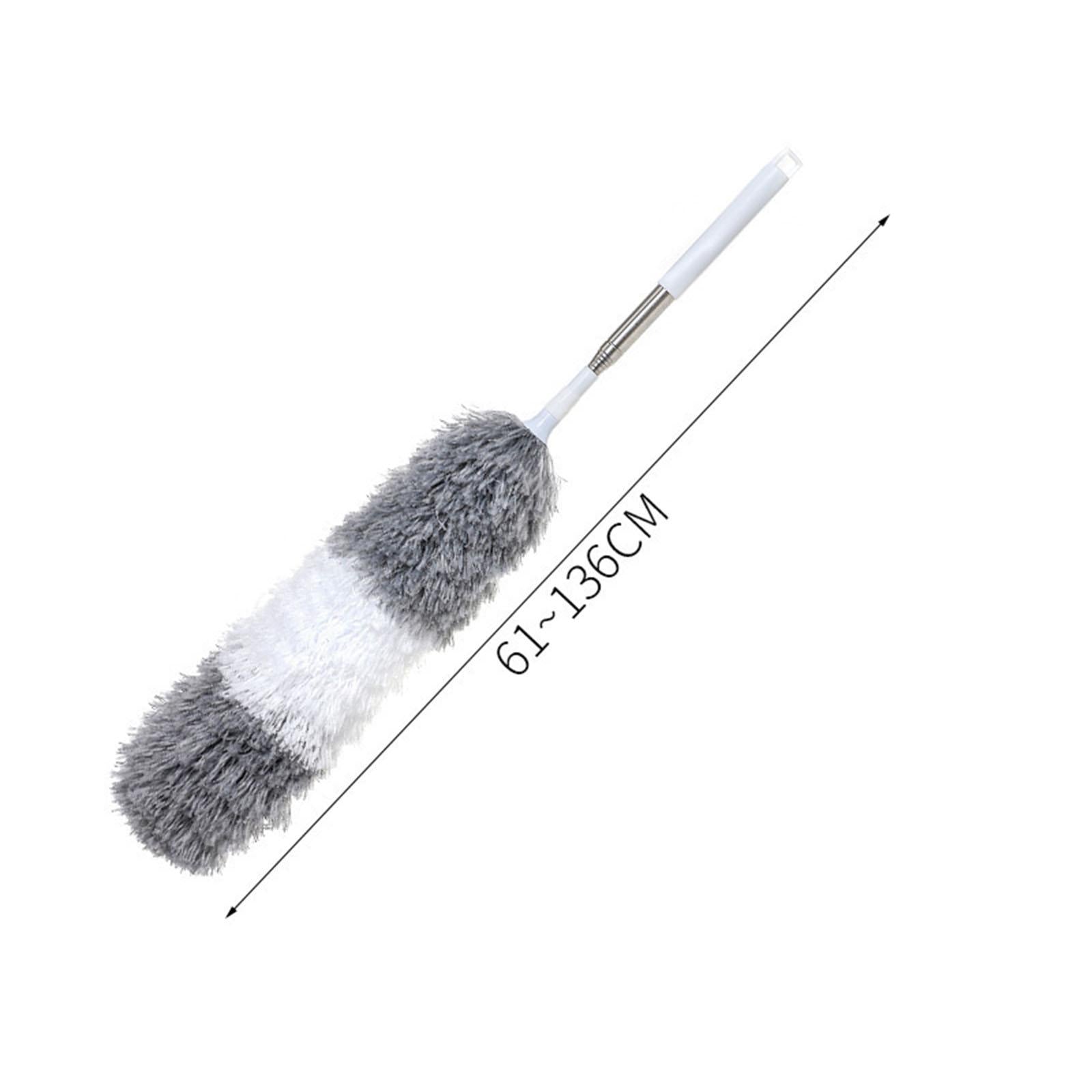Telescopic Microfibre Duster Bendable Head for Household Ceiling Fan White
