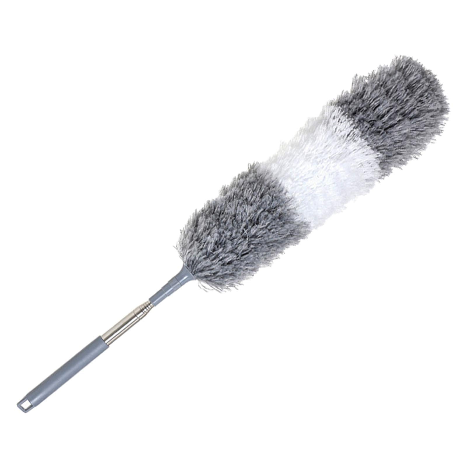 Telescopic Microfibre Duster Bendable Head for Household Ceiling Fan Gray