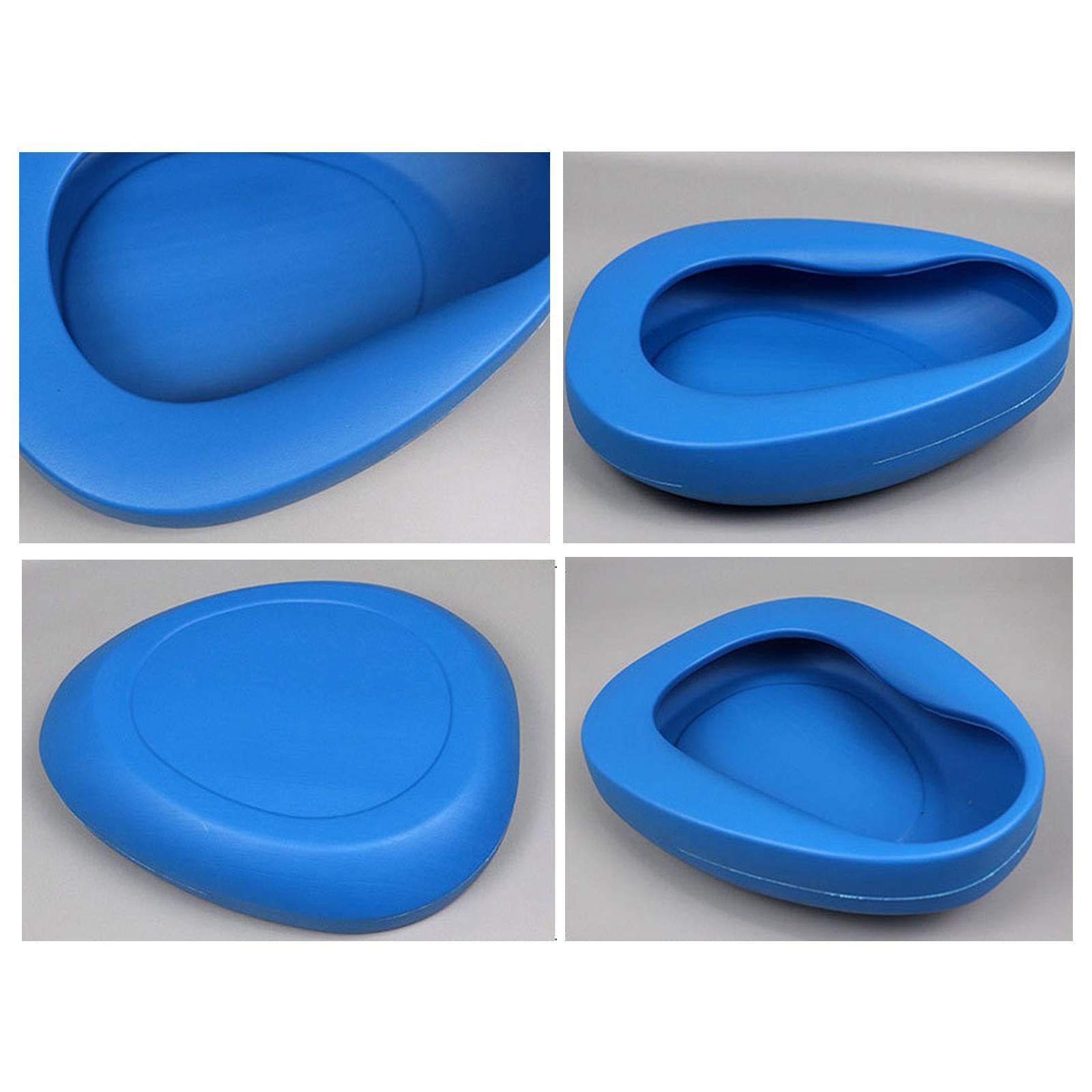 Bedpan Stable Easy Use Durable Reusable Plastic for Elderly Female Male Blue