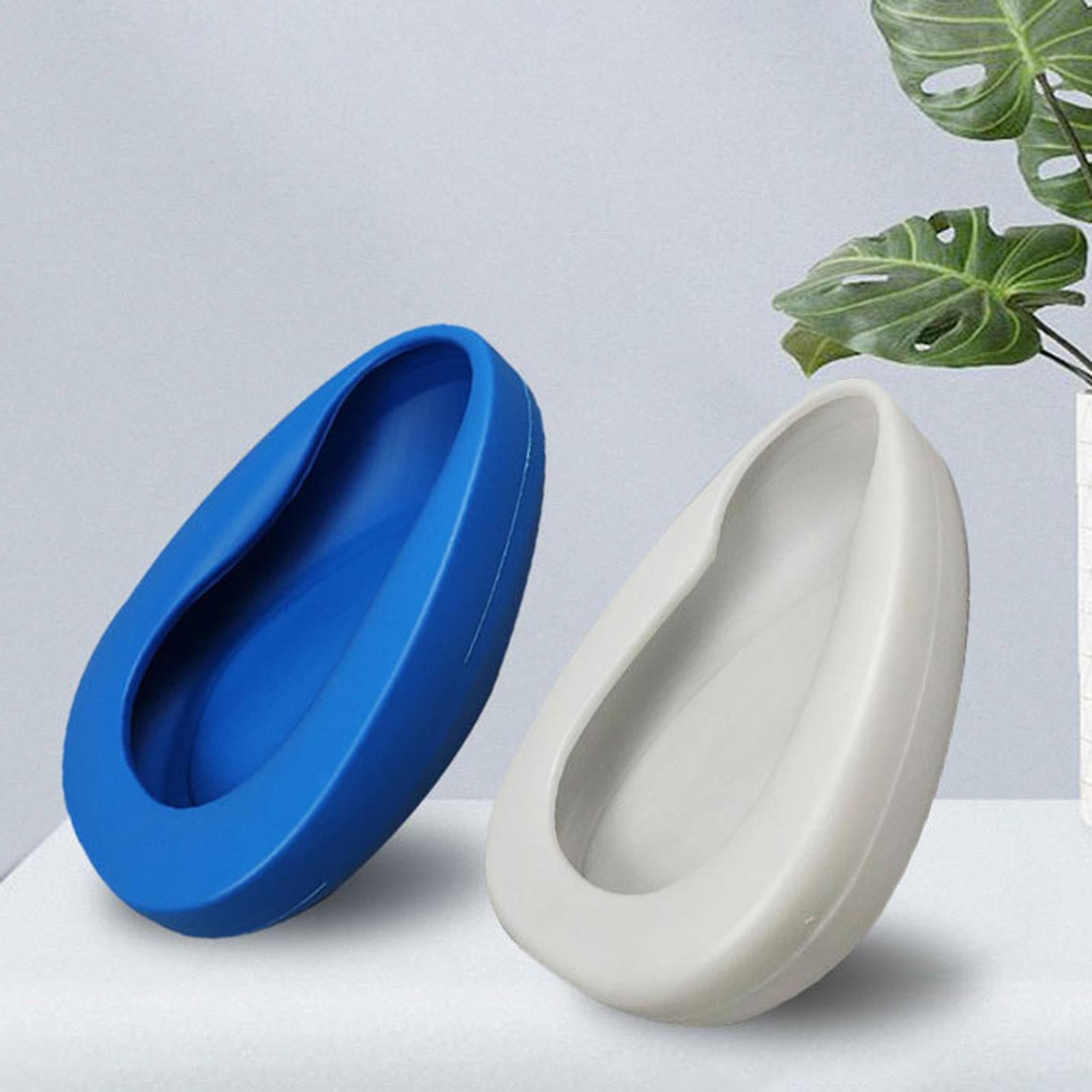 Bedpan Stable Easy Use Durable Reusable Plastic for Elderly Female Male Blue