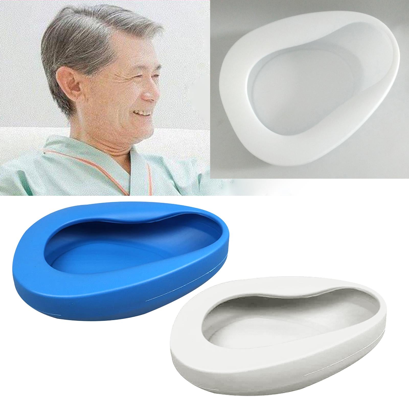 Bedpan Stable Easy Use Durable Reusable Plastic for Elderly Female Male Blue