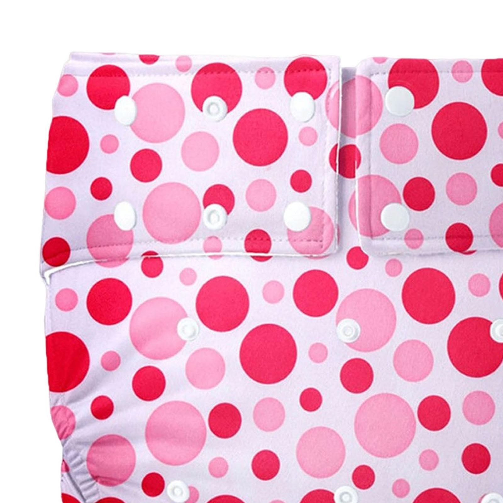 Adult Cloth Diaper for Incontinence Washable Elastic for Patients Pink Dots