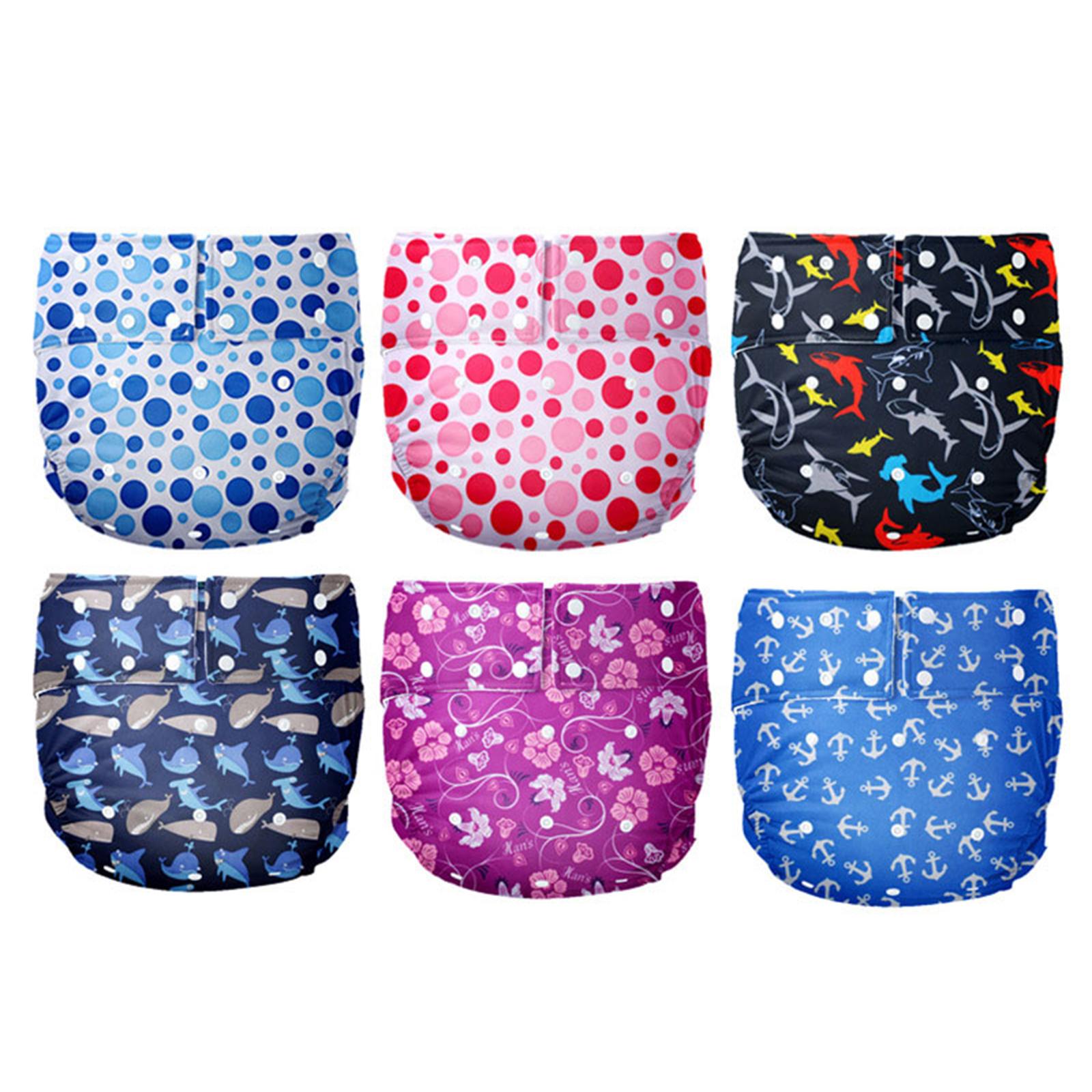 Adult Cloth Diaper for Incontinence Washable Elastic for Patients Pink Dots