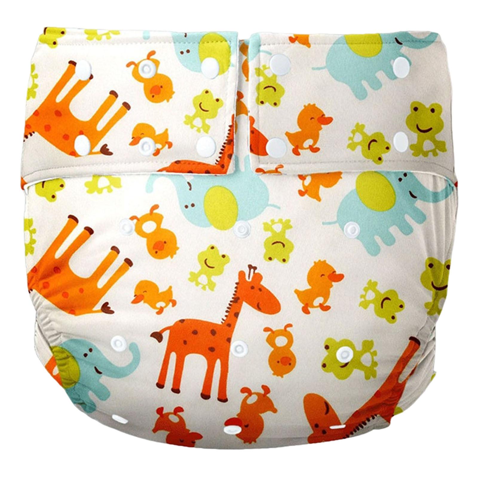 Adult Cloth Diaper for Incontinence Washable Elastic for Patients Yellow Animals