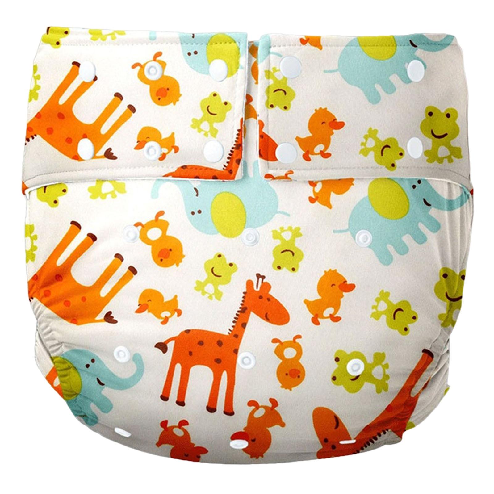 Adult Cloth Diaper for Incontinence Washable Elastic for Patients Yellow Animals