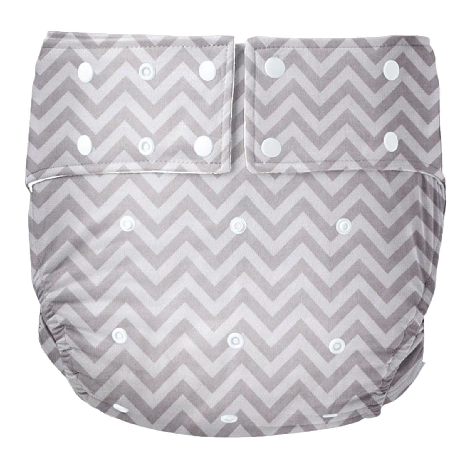 Adult Cloth Diaper for Incontinence Washable Elastic for Patients Gray Stripe