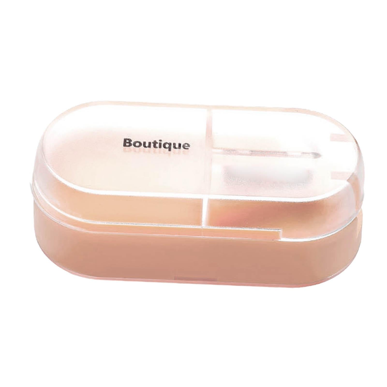 Medicine Storage Box with Pills Cutter for Home Dormitory Elders Kids Pink