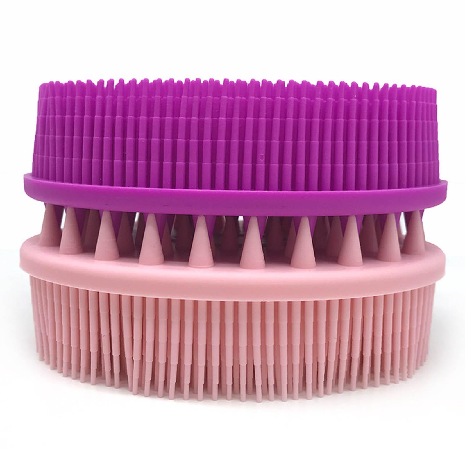 Silicone Bath Shower Brush Exfoliating Body Brush for Home Men Women Purple