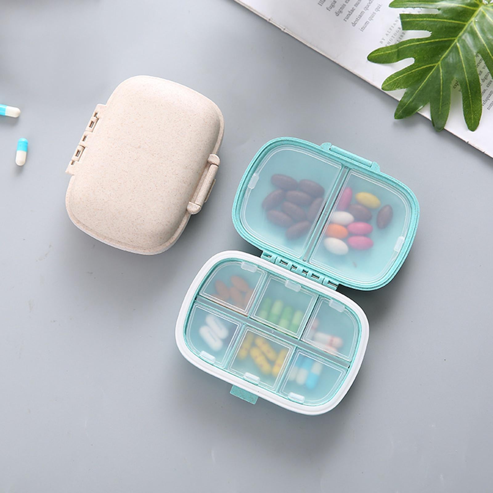 Weekly Pill Organizer Supplements Vitamins Medication Reminder Home Beige