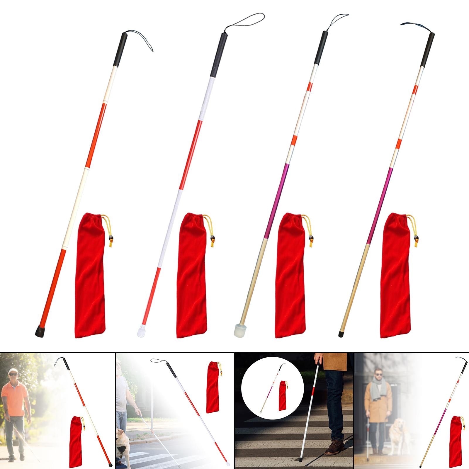 Aluminium Alloy Folding Cane Adjustable Lightweight Blind Blind People Rubber Base