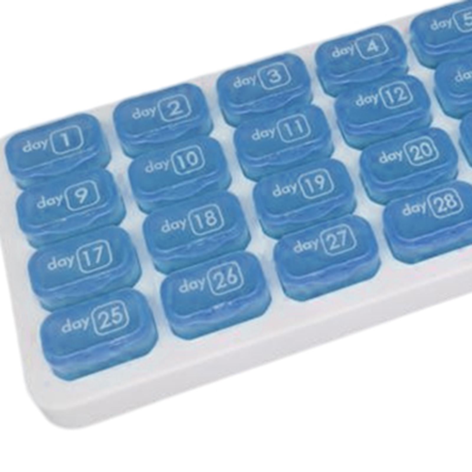 Pill Box Medicine Organizer Dispenser Case Container Storage Monthly Blue
