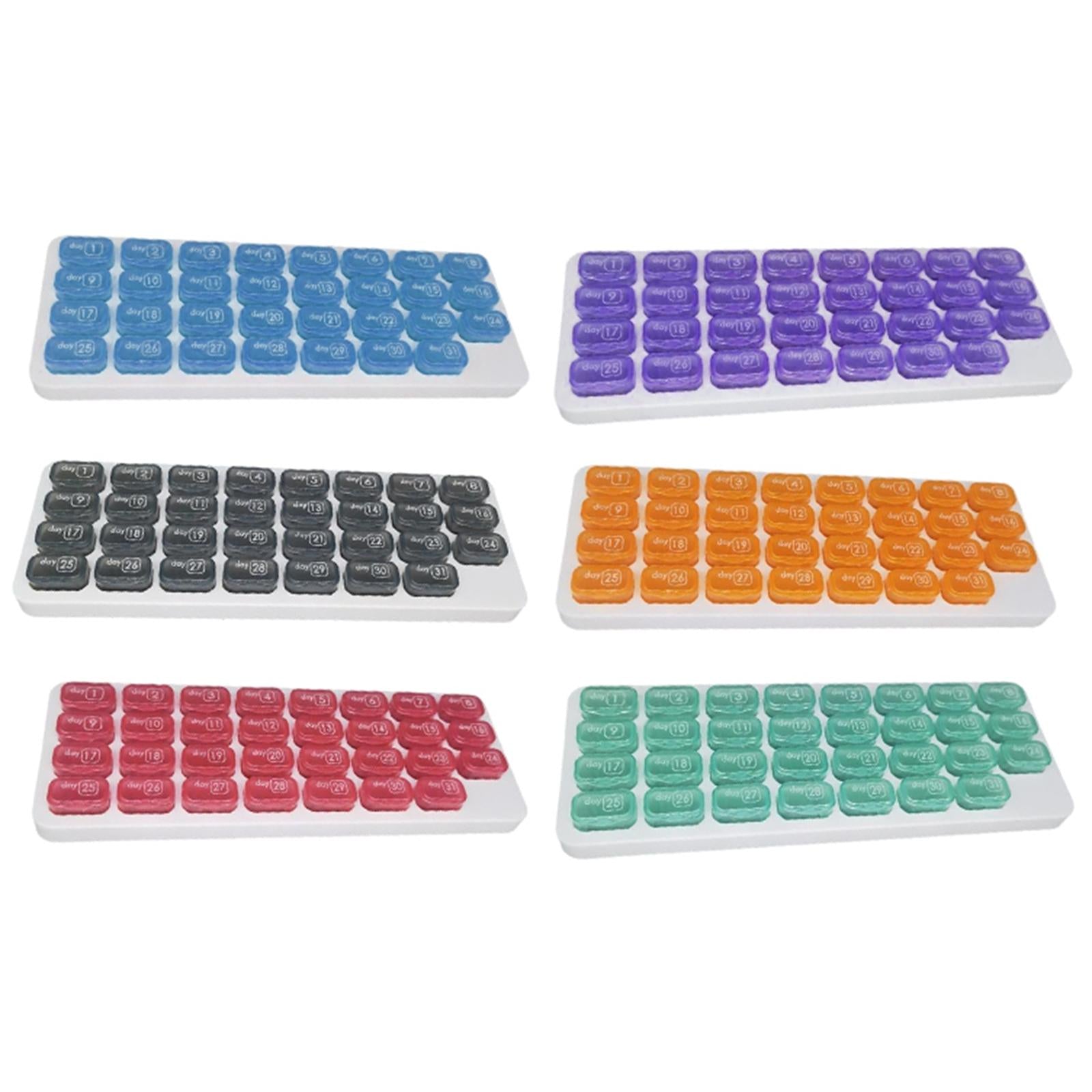 Pill Box Medicine Organizer Dispenser Case Container Storage Monthly Blue