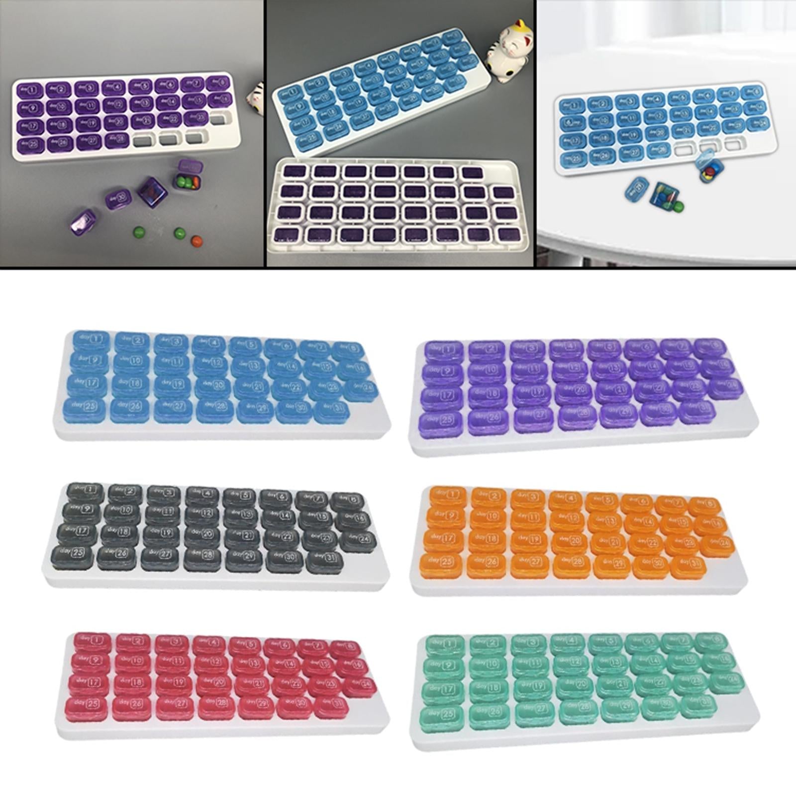 Pill Box Medicine Organizer Dispenser Case Container Storage Monthly Blue