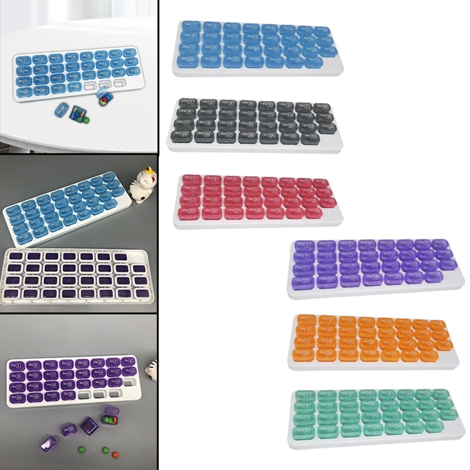 Pill Box Medicine Organizer Dispenser Case Container Storage Monthly Blue