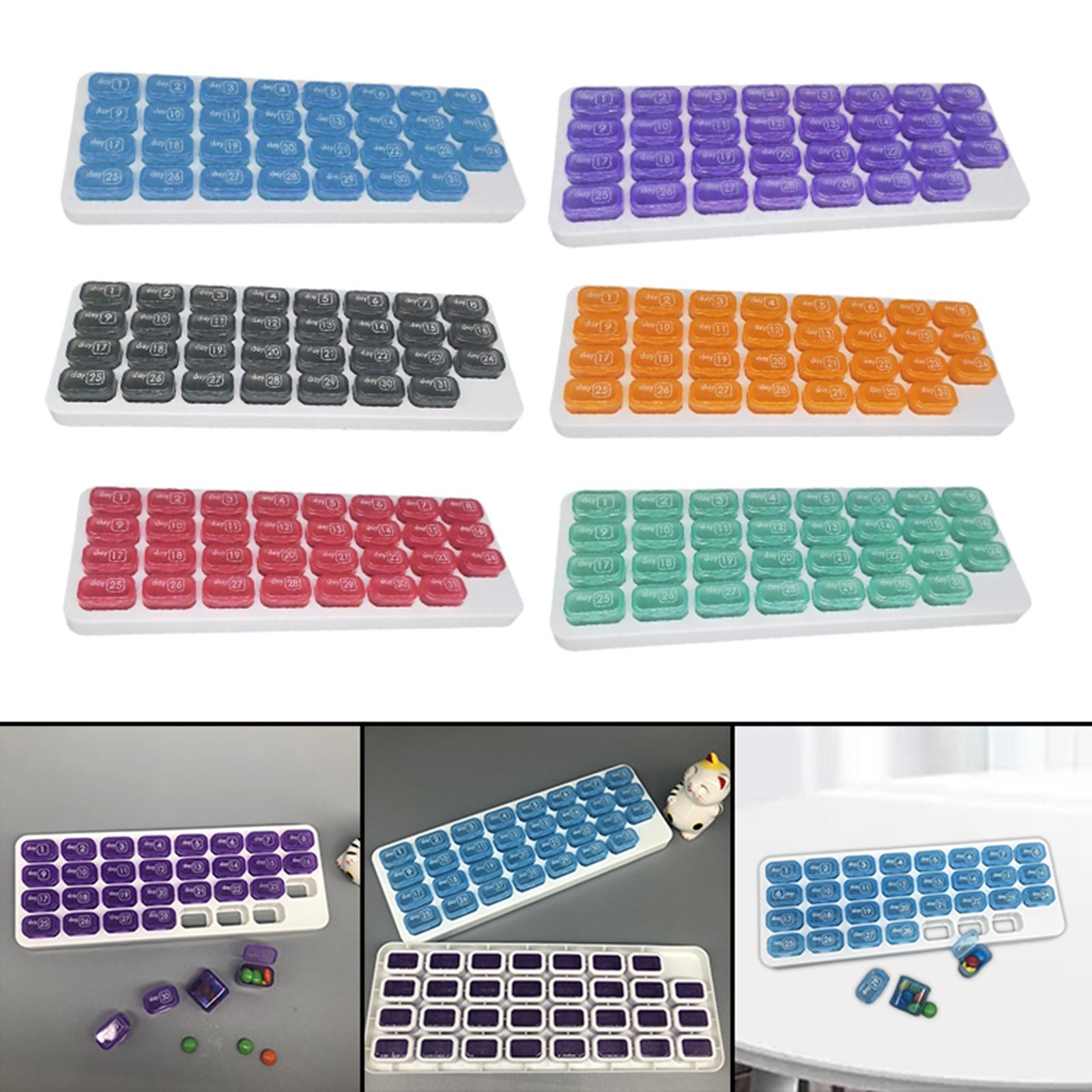 Pill Box Medicine Organizer Dispenser Case Container Storage Monthly Blue
