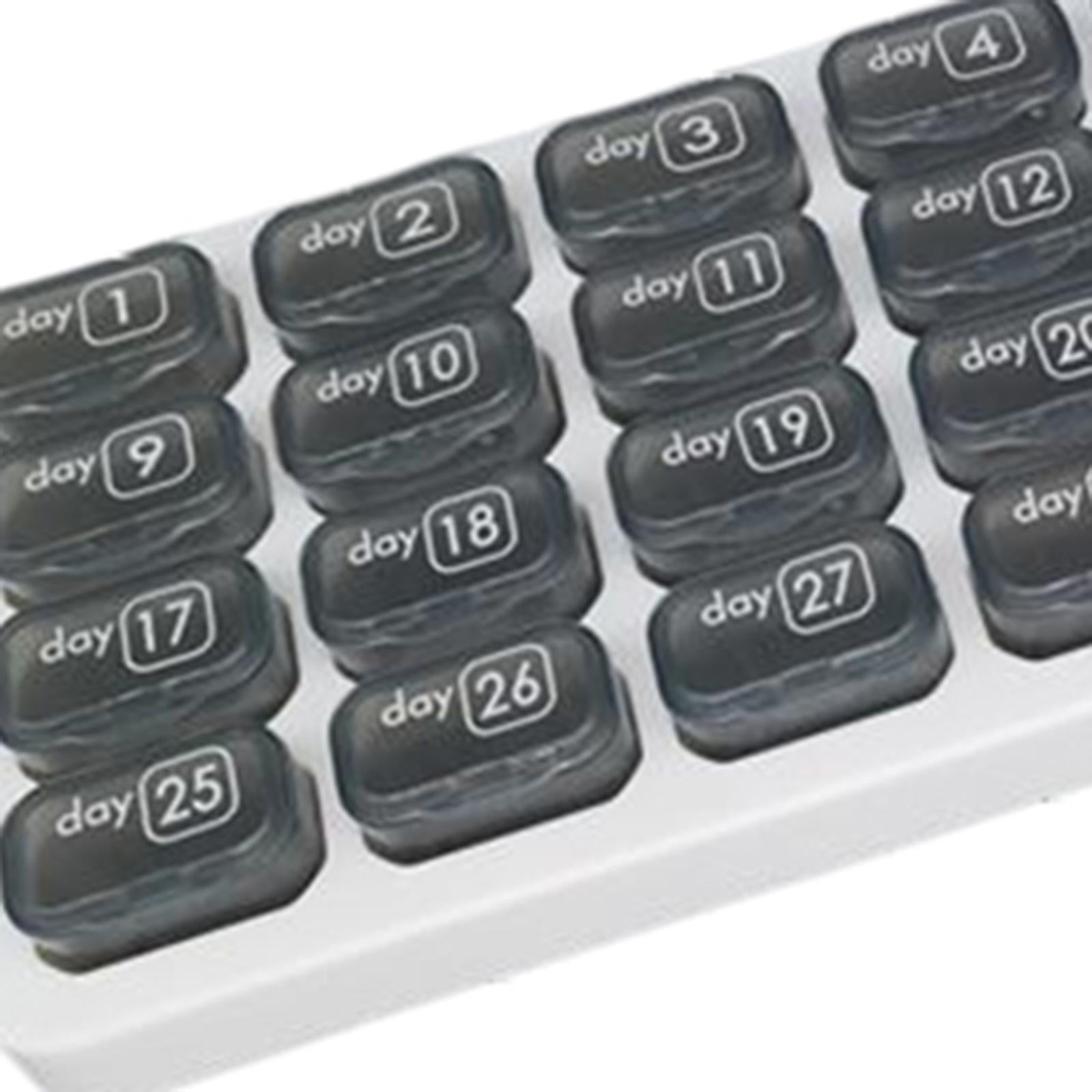 Pill Box Medicine Organizer Dispenser Case Container Storage Monthly Gray