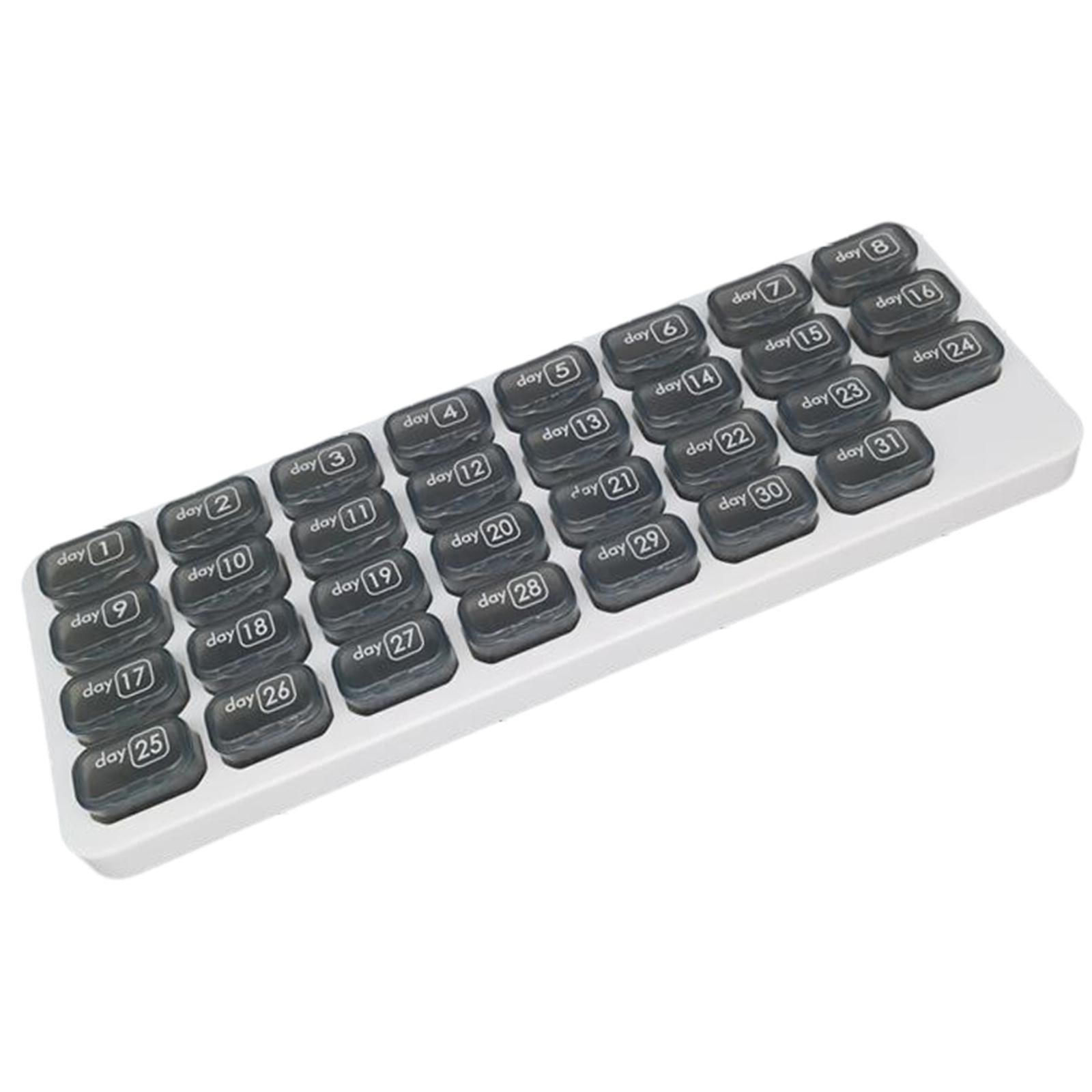 Pill Box Medicine Organizer Dispenser Case Container Storage Monthly Gray