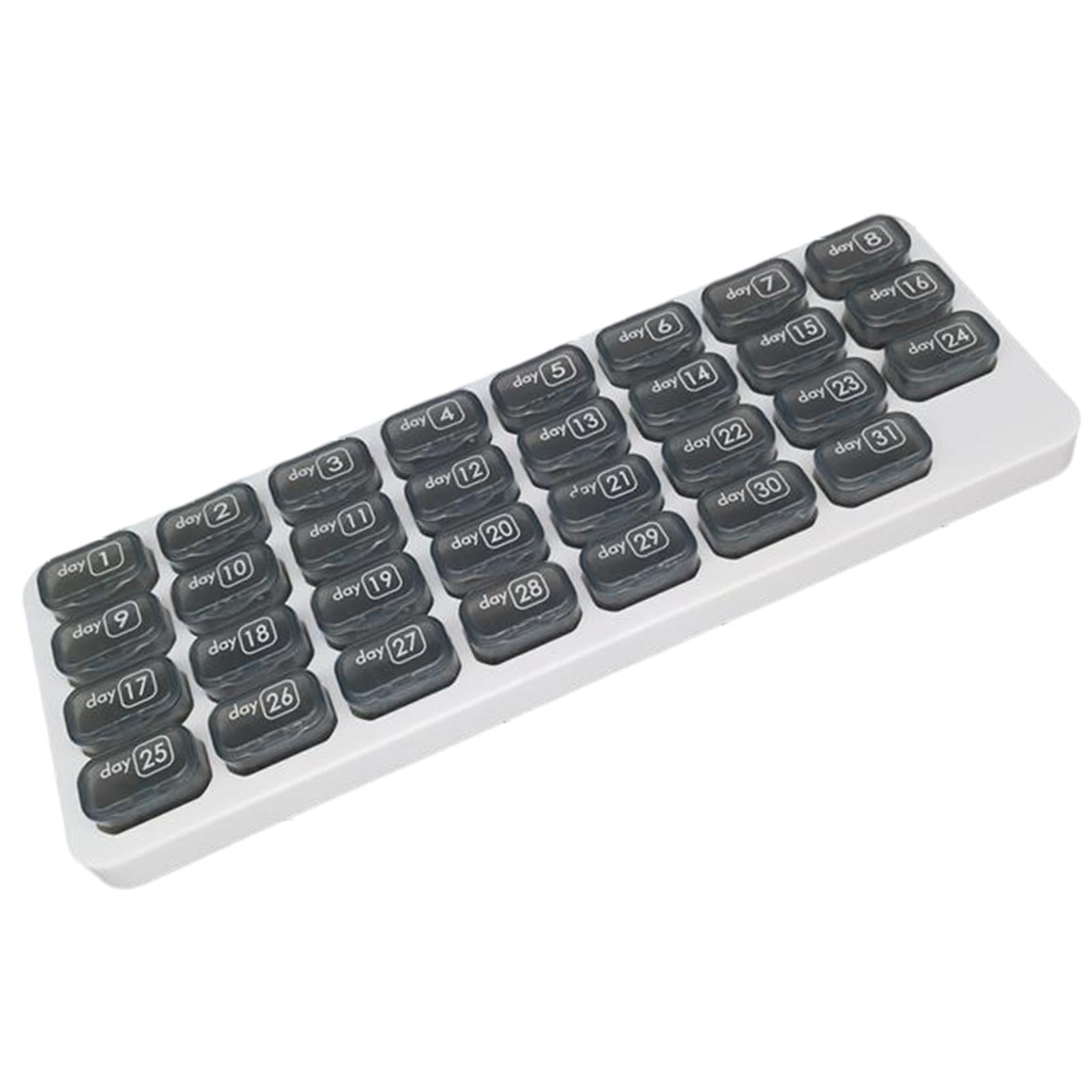 Pill Box Medicine Organizer Dispenser Case Container Storage Monthly Gray