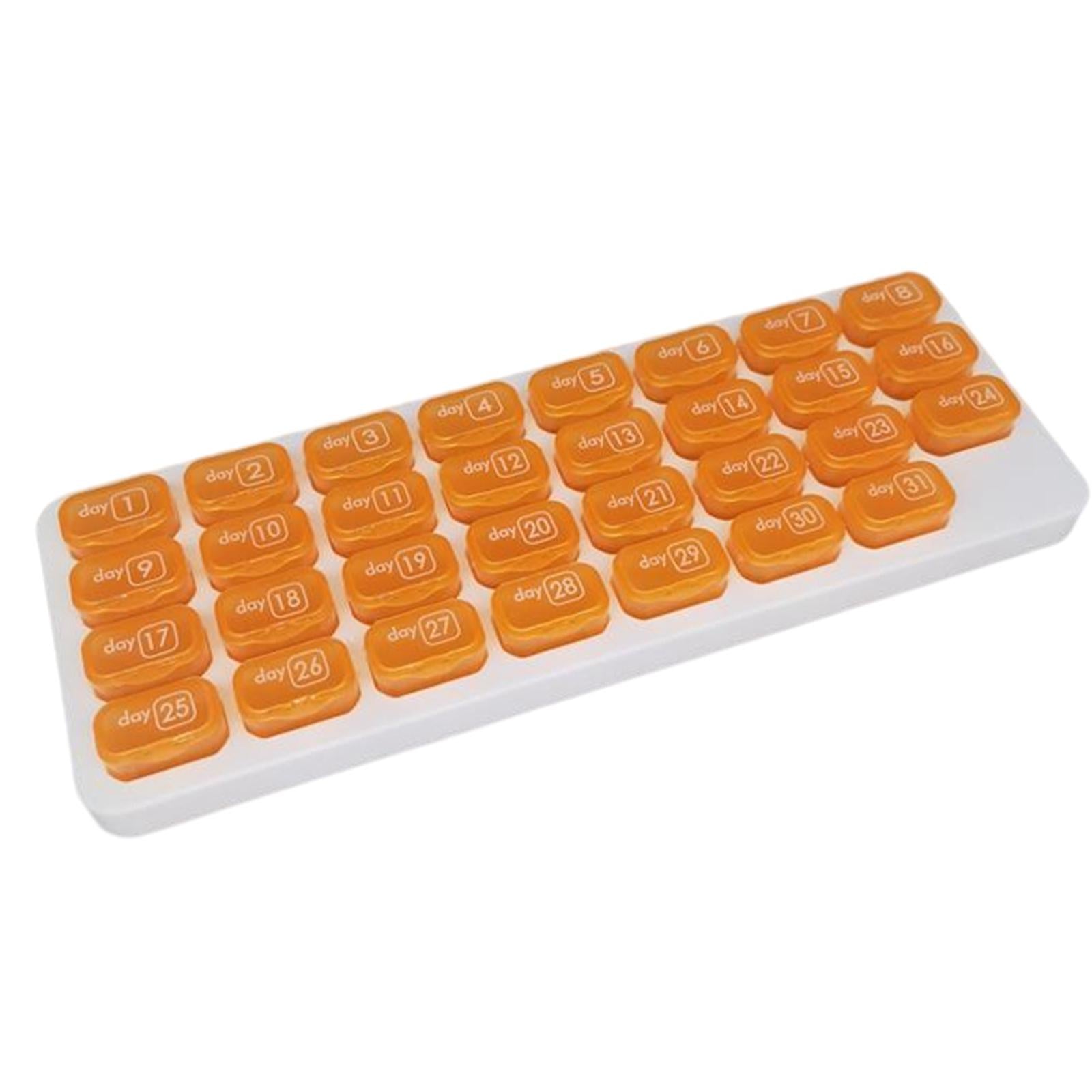 Pill Box Medicine Organizer Dispenser Case Container Storage Monthly Orange