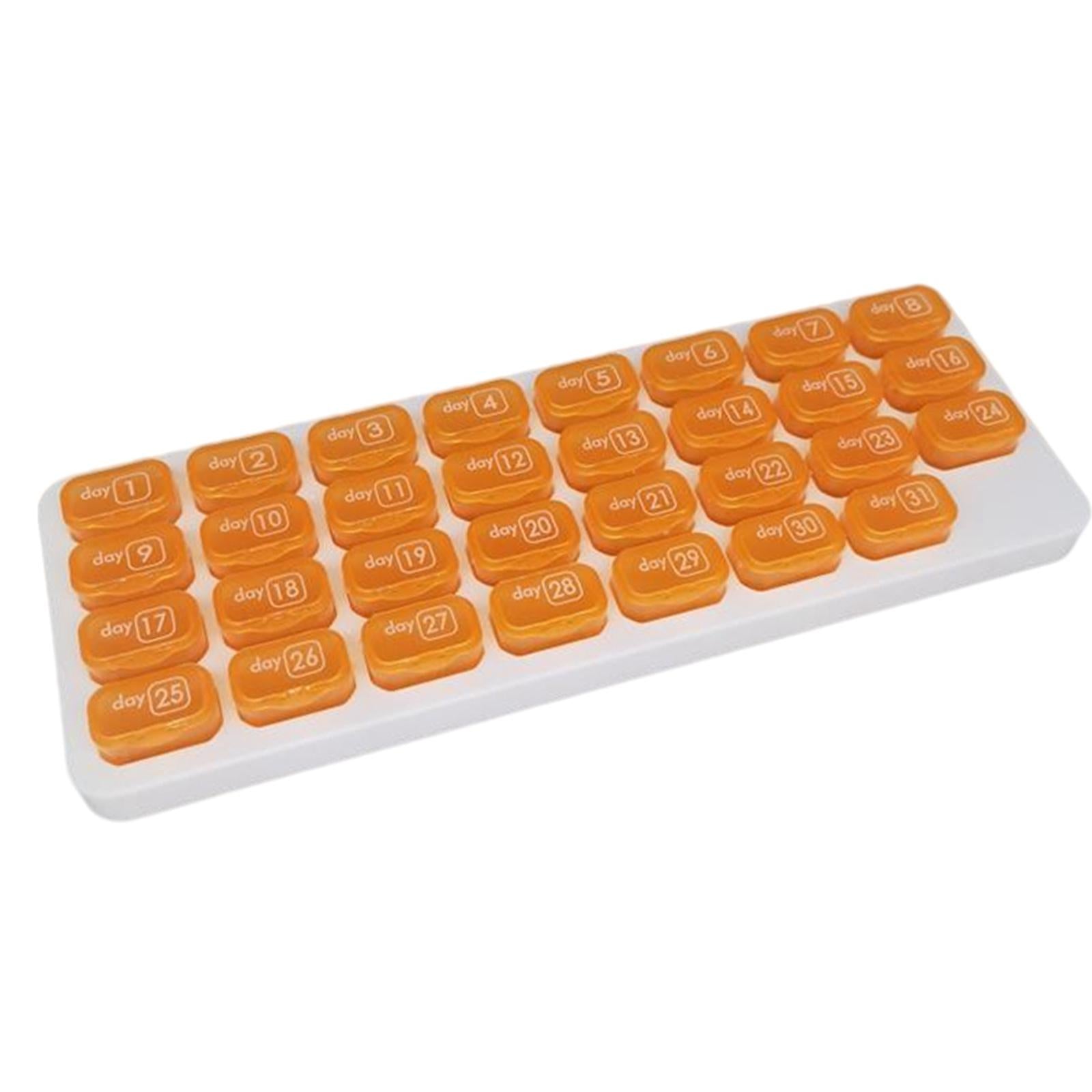 Pill Box Medicine Organizer Dispenser Case Container Storage Monthly Orange