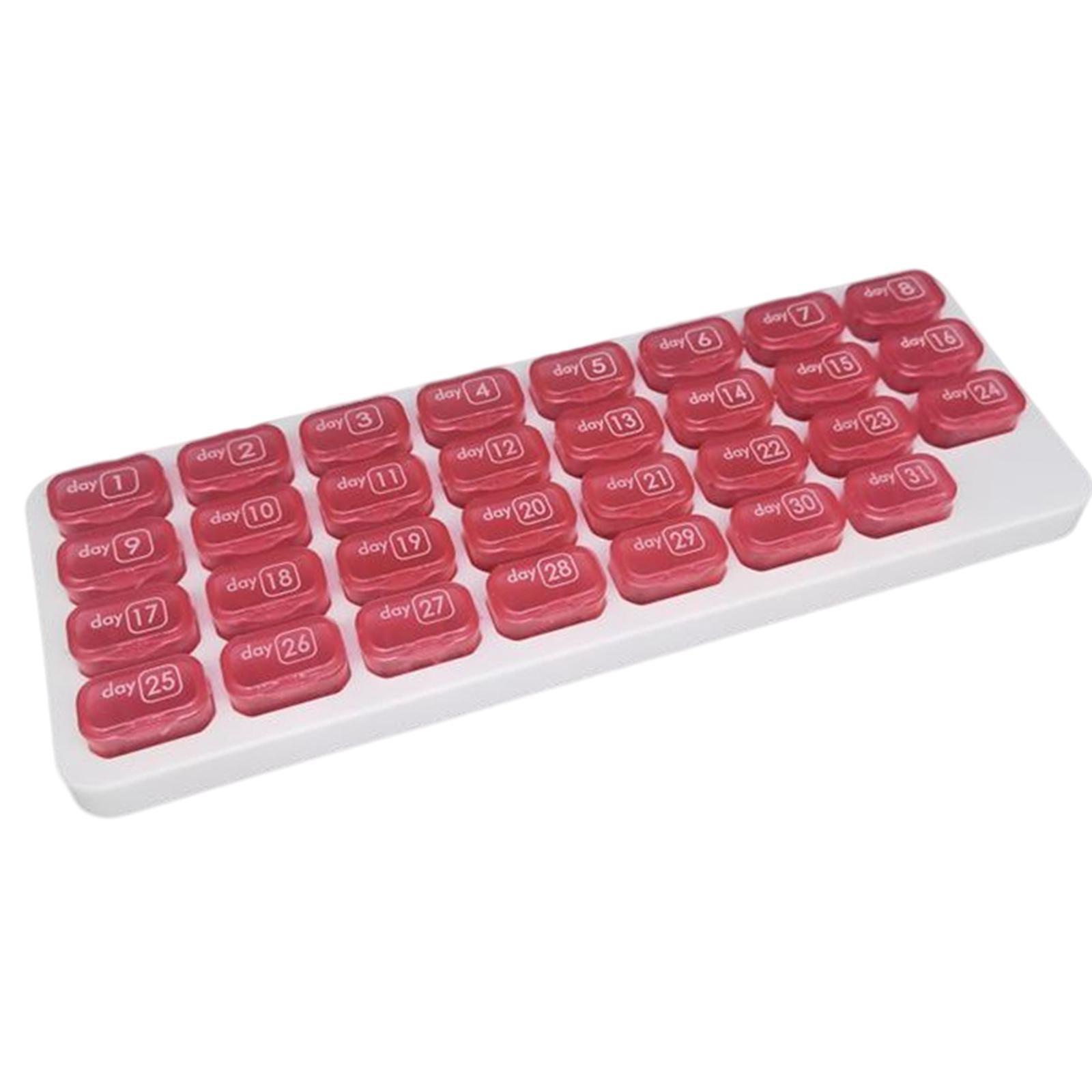 Pill Box Medicine Organizer Dispenser Case Container Storage Monthly Red