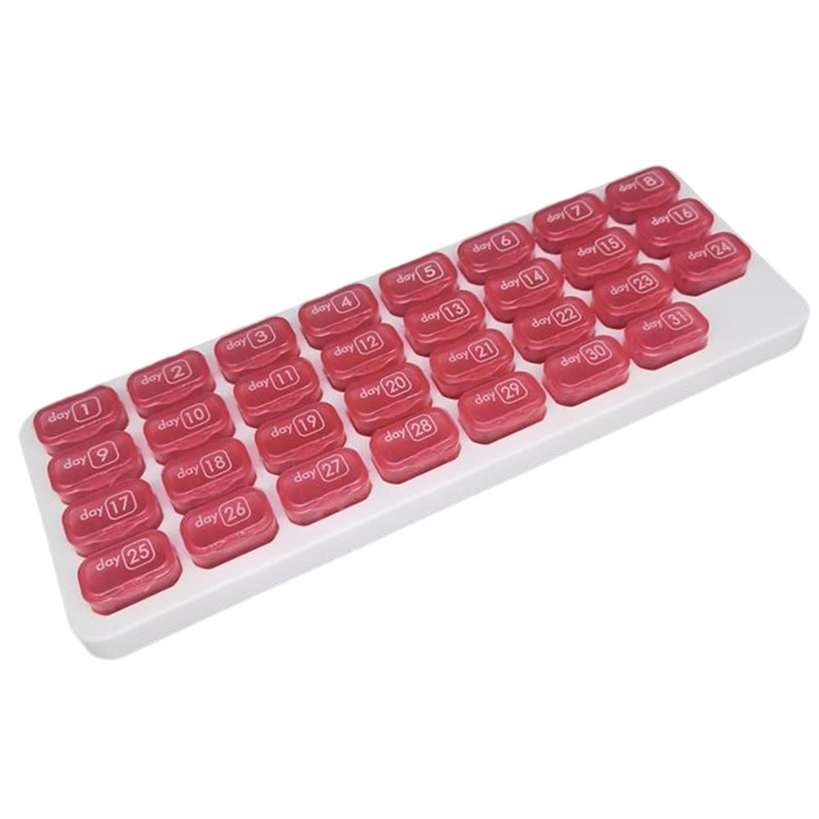 Pill Box Medicine Organizer Dispenser Case Container Storage Monthly Red