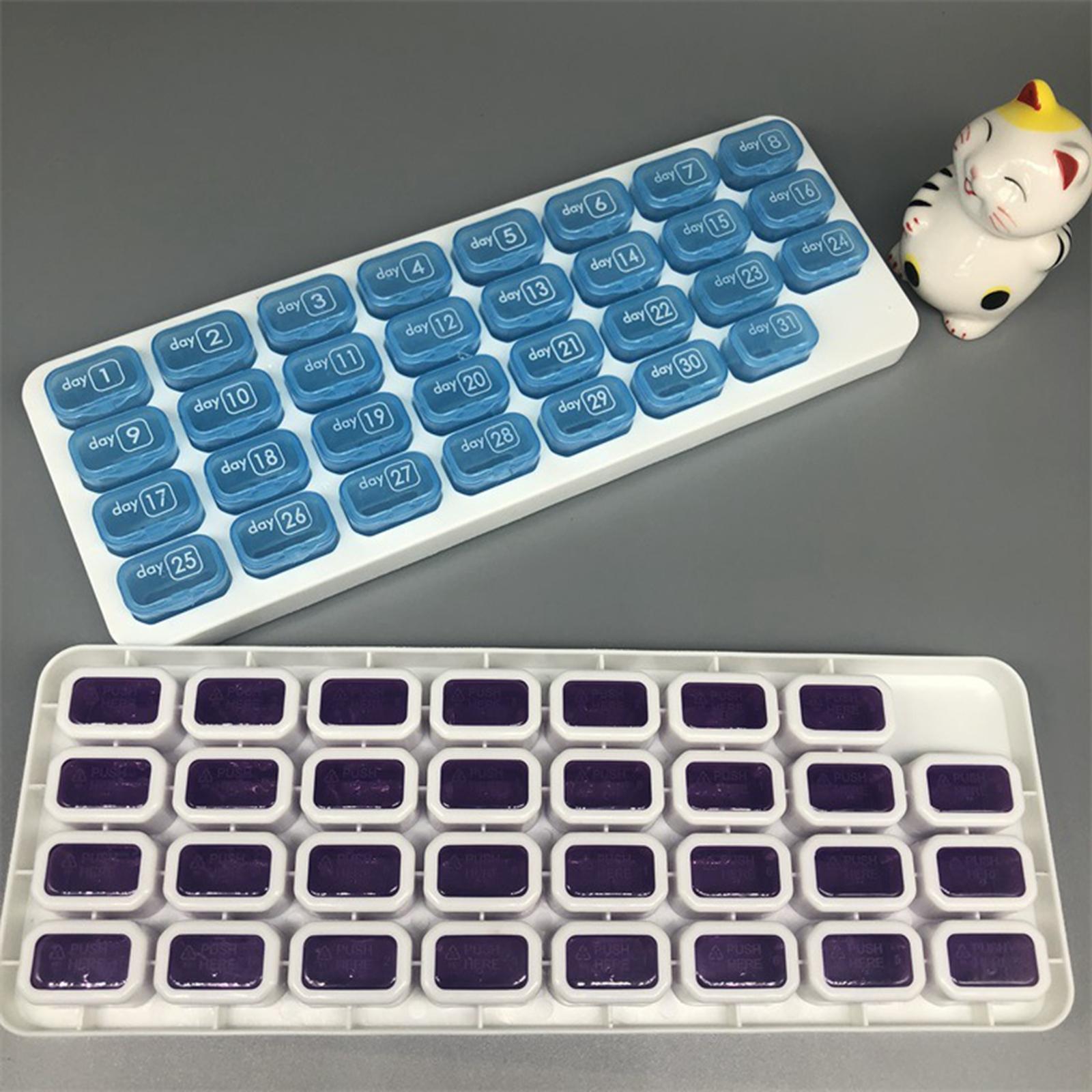 Pill Box Medicine Organizer Dispenser Case Container Storage Monthly Green