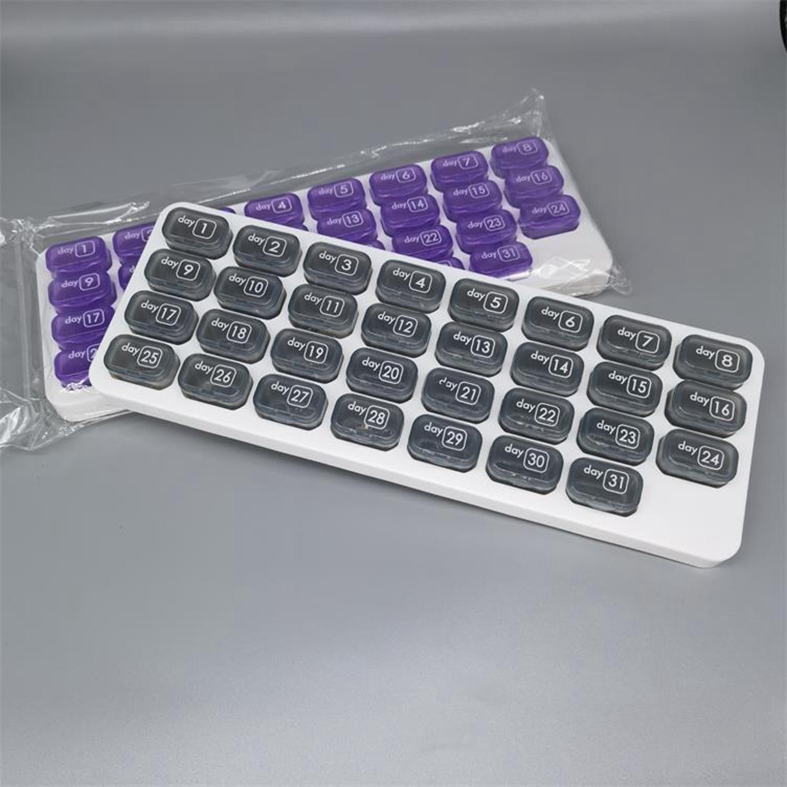 Pill Box Medicine Organizer Dispenser Case Container Storage Monthly Green